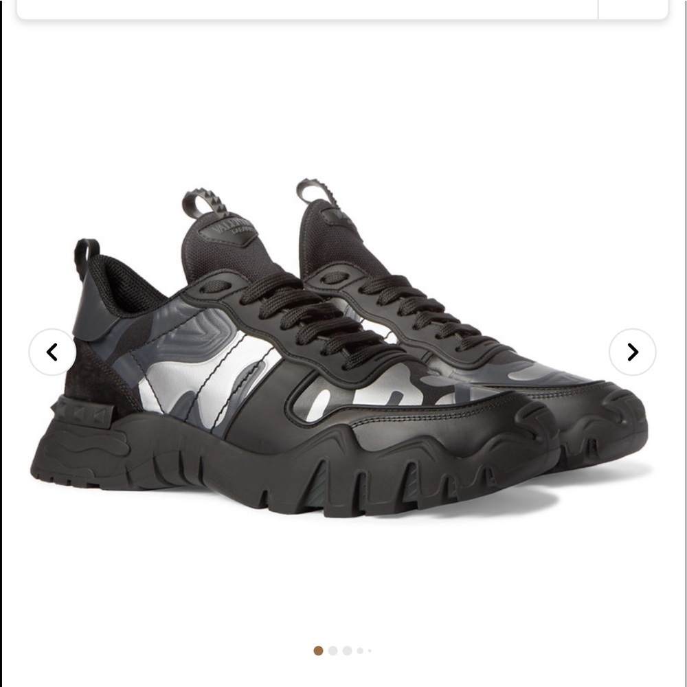 Valentino
Garavani Rockrunner Plus Rubber, Suede And Canvas Sneakers
